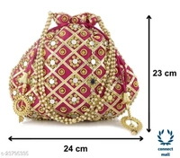 Women's Rajasthani Traditional Potli Bag - Red